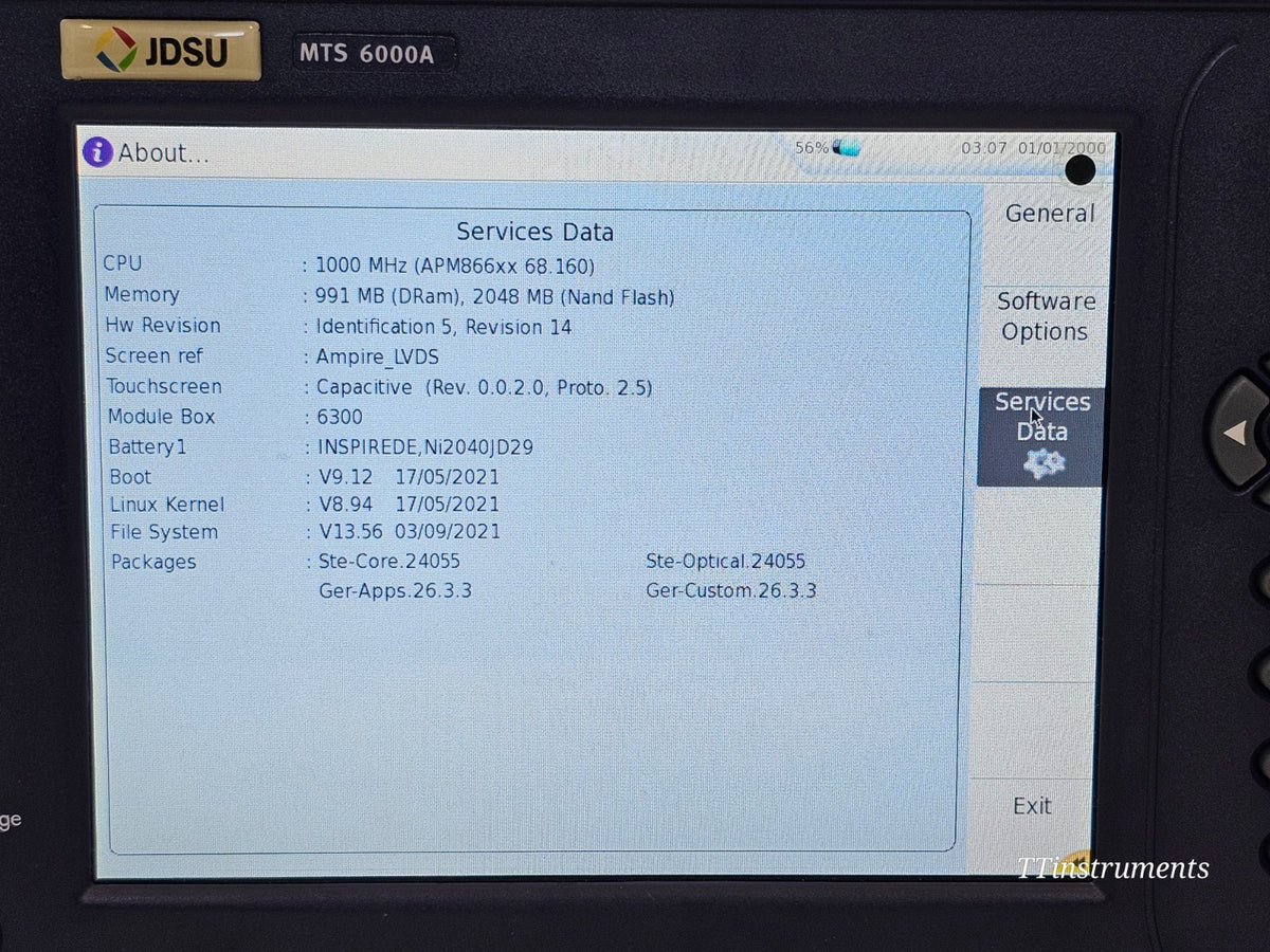 VIAVI MTS fibre tester handle and casing condition detail