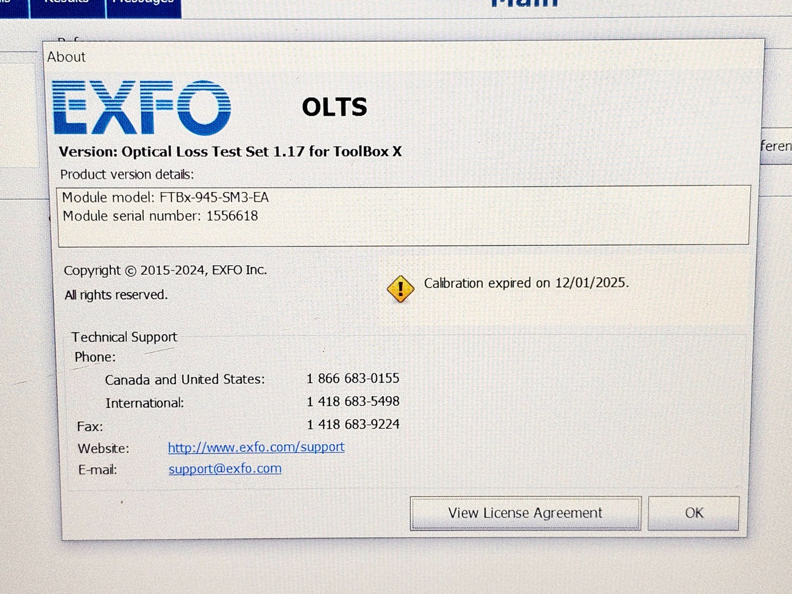 EXFO FTB-2 used OLTS additional angle showing full unit condition