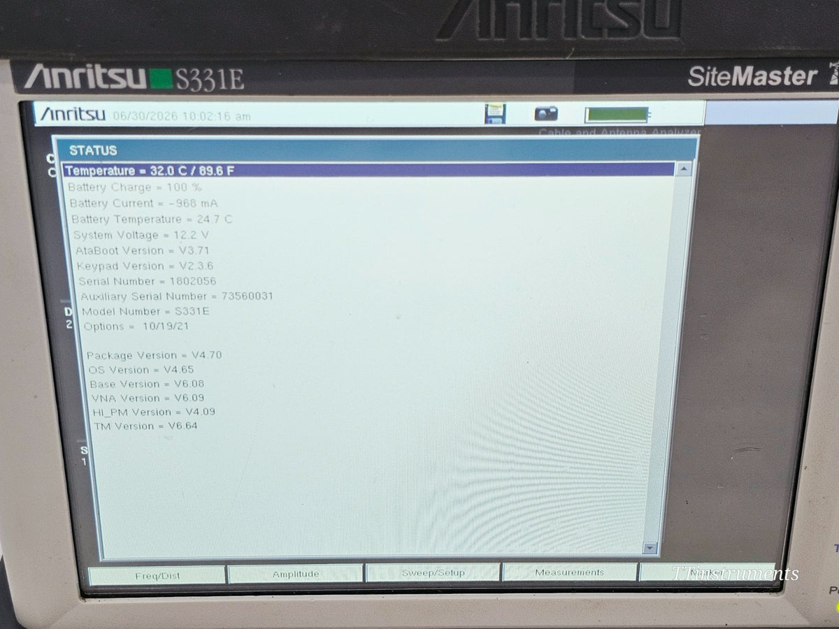 Anritsu S331E cable analyser port connector close-up N-type RF input
