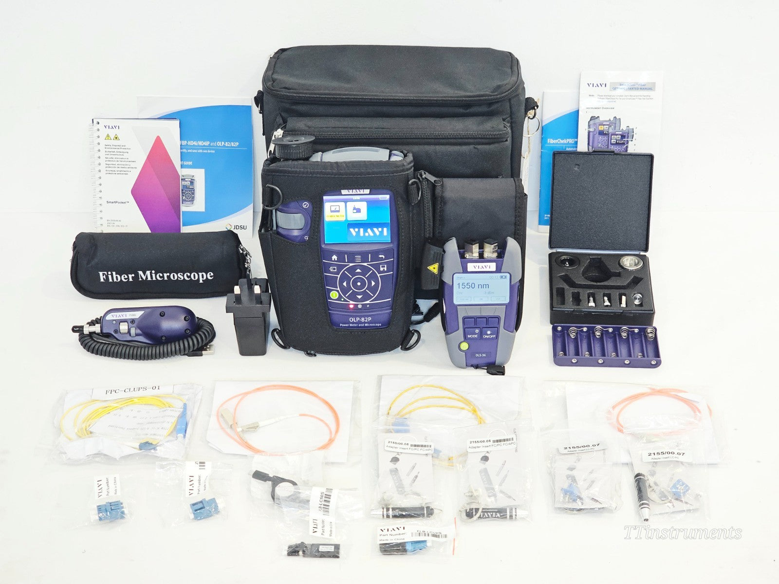 Calibrated VIAVI OLP-82P OLS-36V2 P5000i Fiber Inspection Kit FIT-COMM-B0
