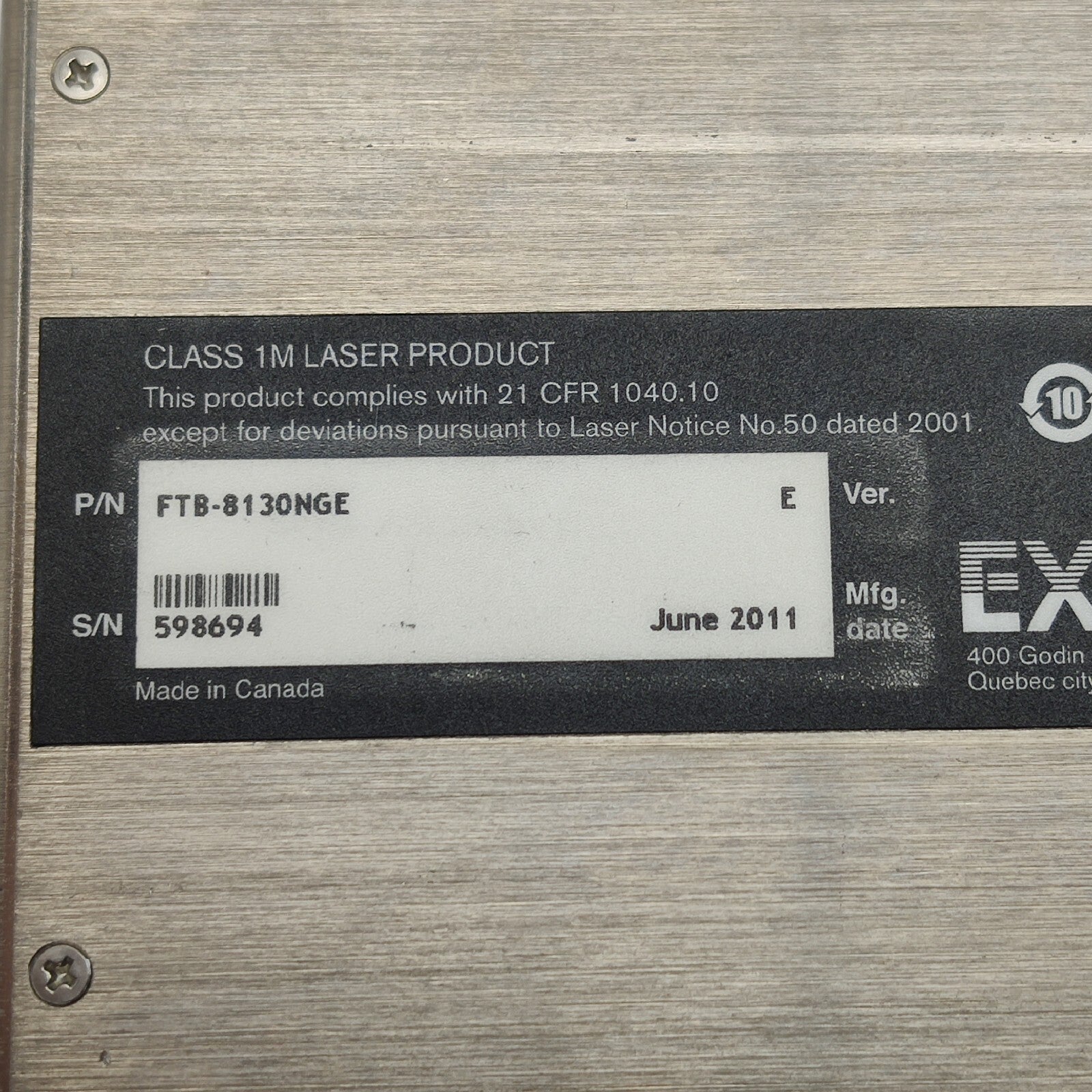 EXFO FTB-8130NGE 10G Ethernet Tester 10/100/100 BERT RFC 2544 EtherSAM Smart LB