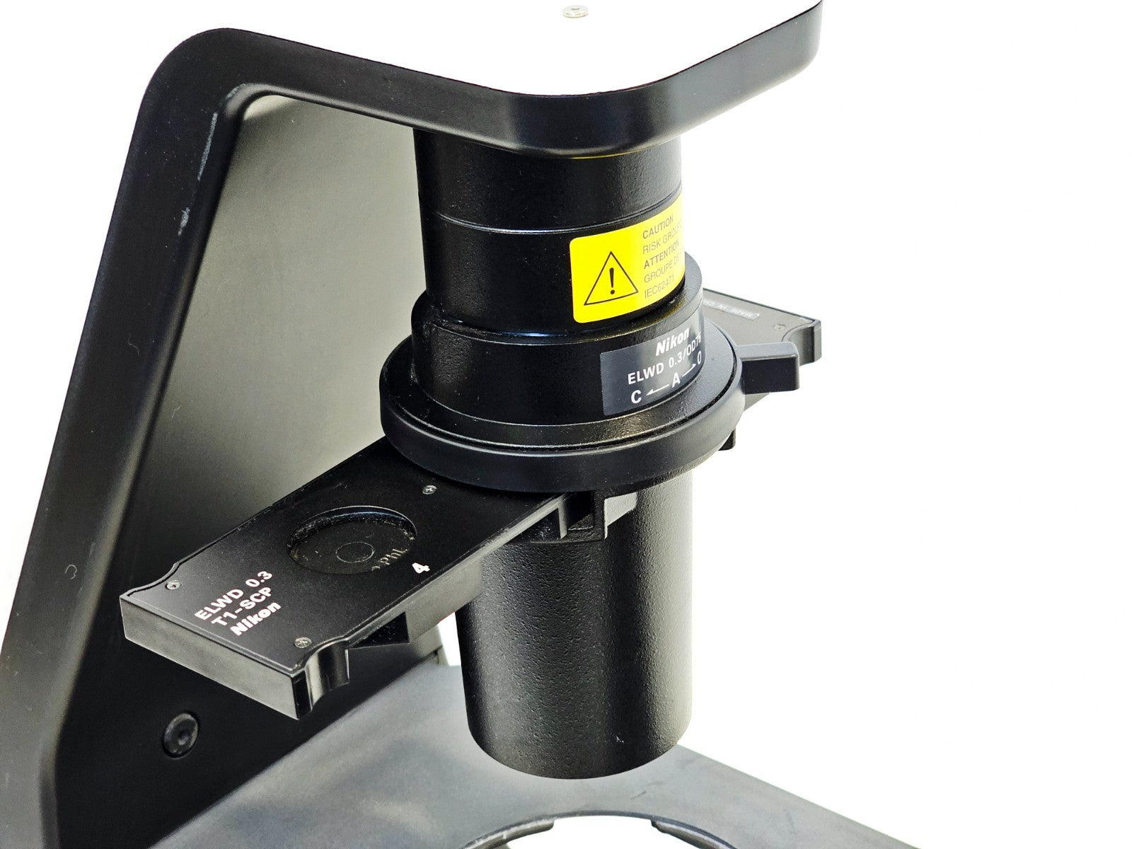 Nikon Eclipse microscope coarse and fine focus adjustment controls detail
