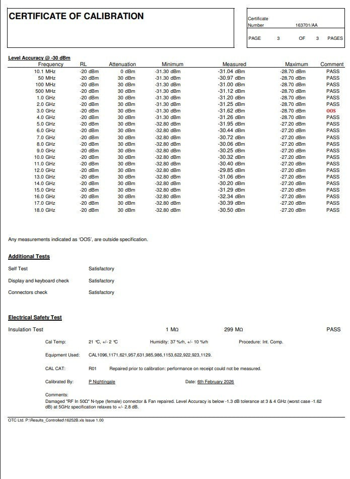 Conditional Cal Anritsu MS2724B Spectrum Master 20 GHz READ Description