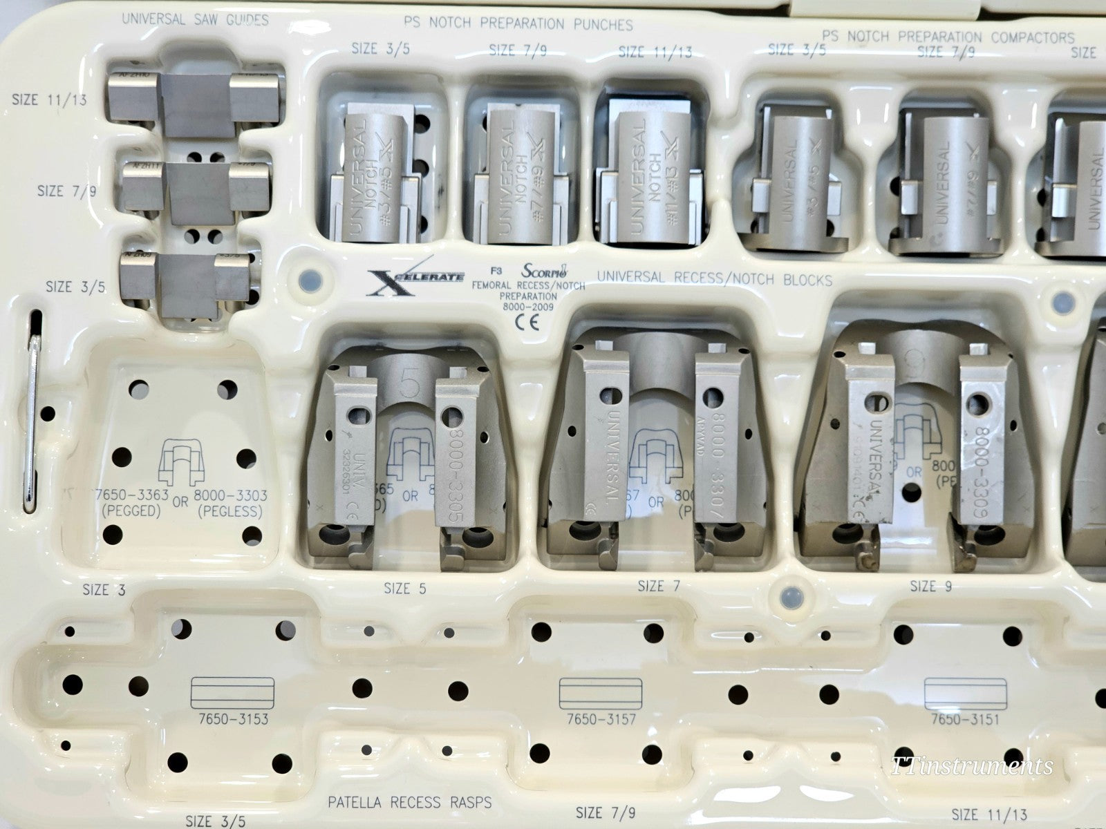 Stryker Xcelerate Scorpio Femoral Recess / Notch Preparation Tray 8000-2009