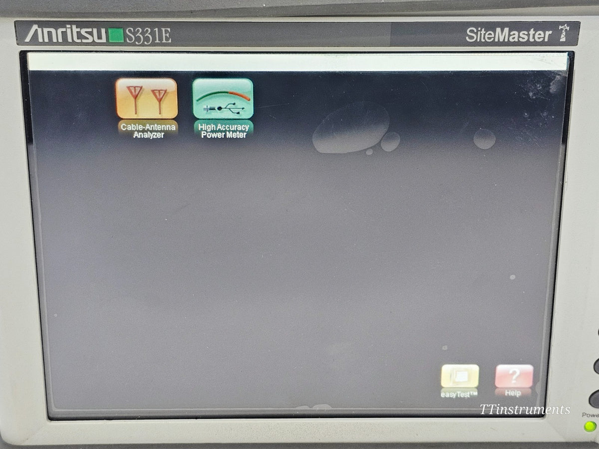 Anritsu S331E serial number and label detail on used site master analyser