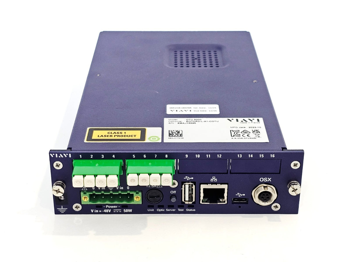 Calibrated Viavi OTU 5000 EOTDR2-L-A1-COTU 16-port 1625nm Medium Range OTDR 20221