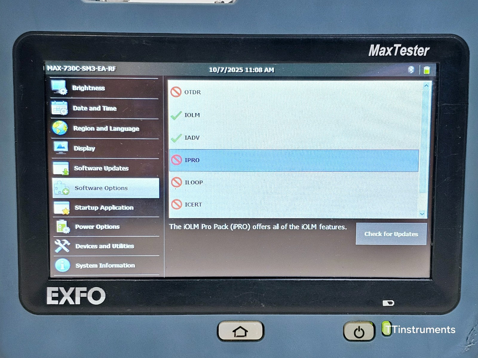 Calibrated EXFO MAX-730C-SM3 iOLM IADV MaxTester 1310/1550/1625 nm FTTx/PON10