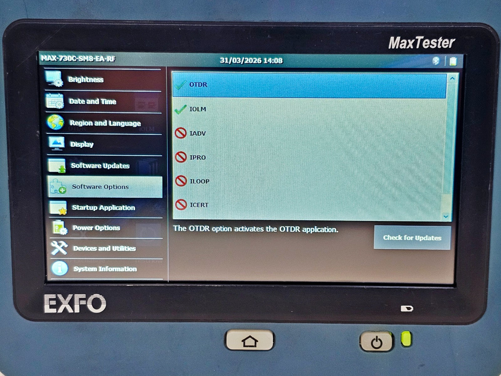 EXFO CALIBRATED MAX-730C-SM8 MaxTester PON/Metro OTDR 1310/1550/1650nm iOLM12