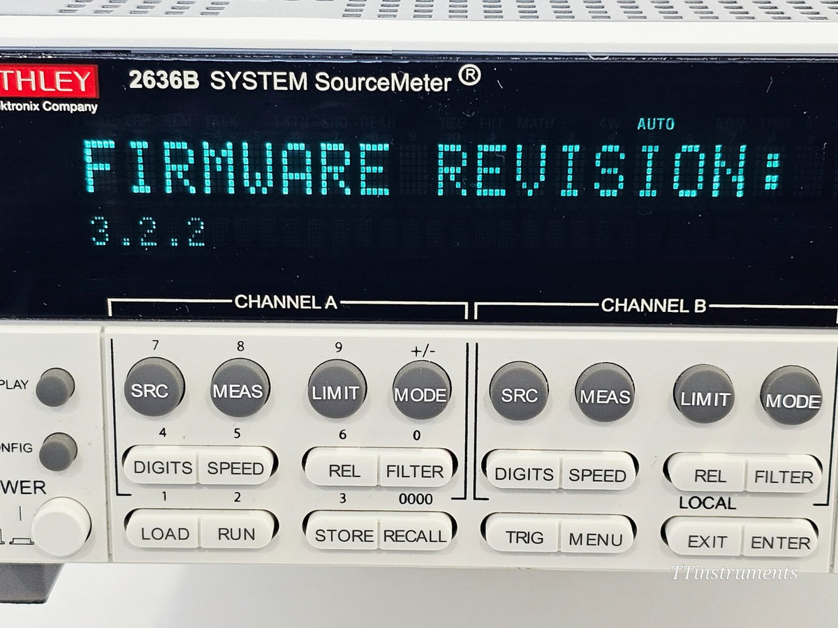 Keithley 2636B SMU cosmetic condition showing chassis surface detail