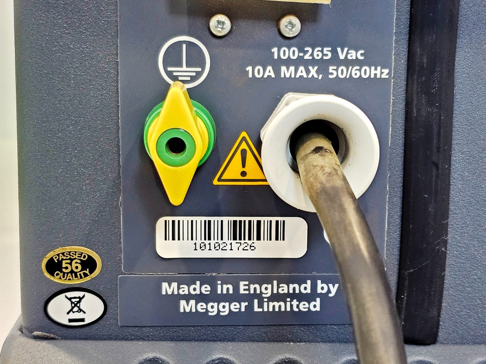 Megger DLRO200 input terminal connections close-up detail