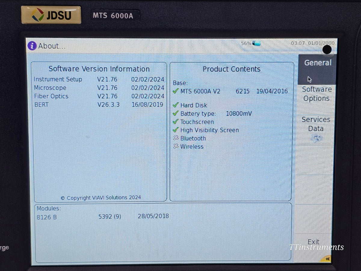 VIAVI MTS used OTDR module slot and interface detail