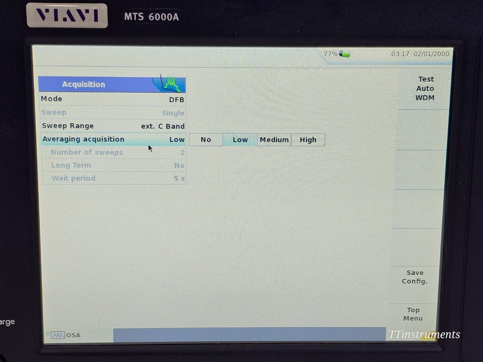 Viavi JDSU 6000V2 + OSA-110M OSA Optical Spectrum Analyzer 1250nm up to 1650nm