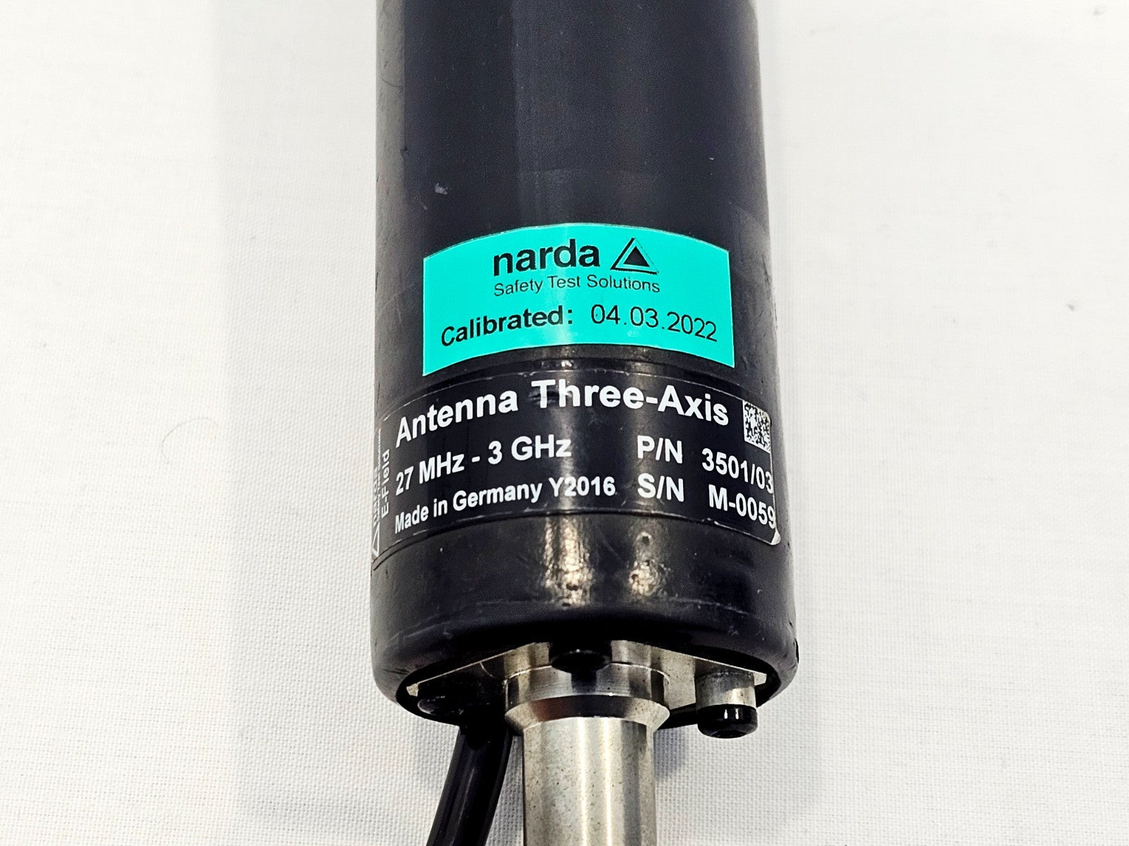 Narda 3501/03 radiation detector top view used test equipment