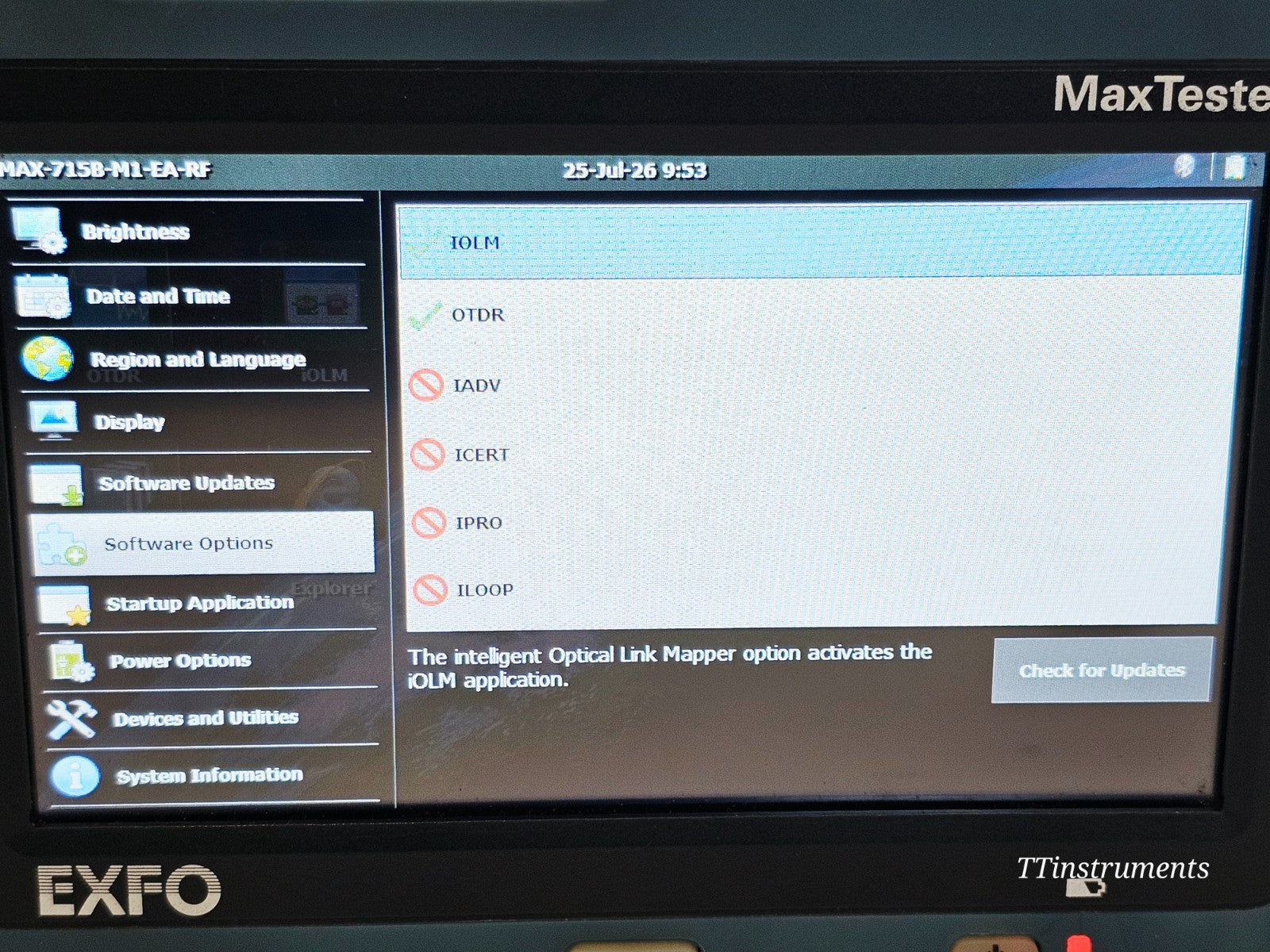 EXFO MAX-715B-M1-EA OTDR cosmetic condition close-up used unit