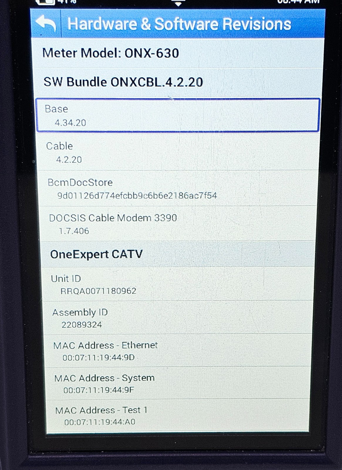 Viavi ONX-630 DSAM Meter DOCSIS 3.1 Multiple Options ONX-CATV-D31-S-6520-121215