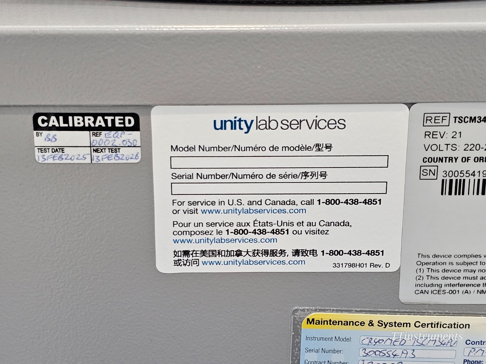 Calibrated Thermo Scientific CryoMed TSCM34PV Controlled Rate Freezer MFD 2022