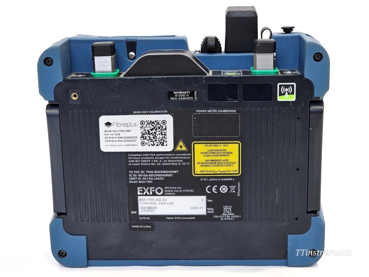 EXFO MAX-730C-SM2-EA OTDR optical port and interface close-up
