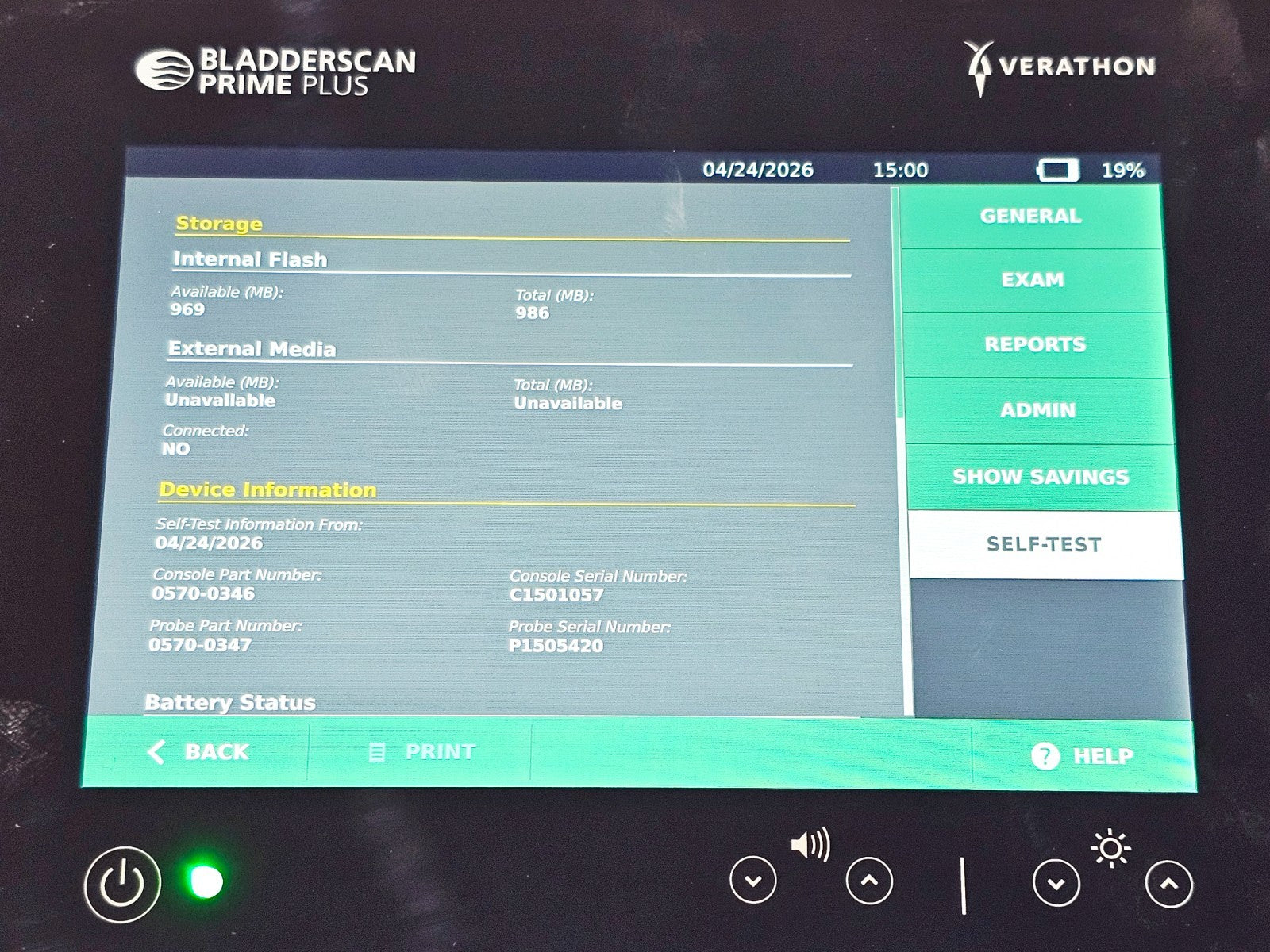 Verathon BladderScan cosmetic condition view used portable bladder scanner