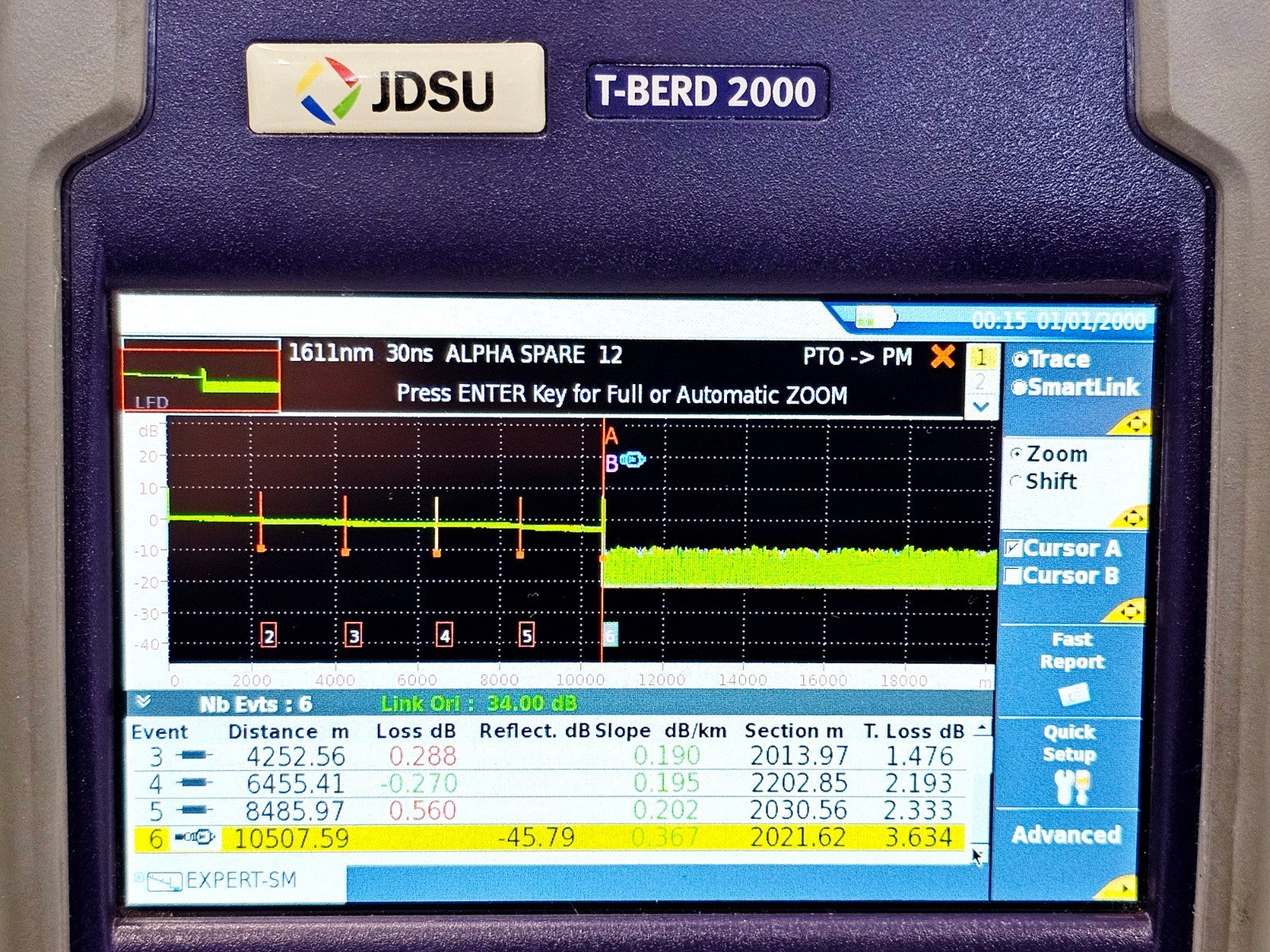 VIAVI JDSU T-BERD 2000 + 41CWDM10U CWDM OTDR 1431-1611nm 10 Wavelength 35dB19