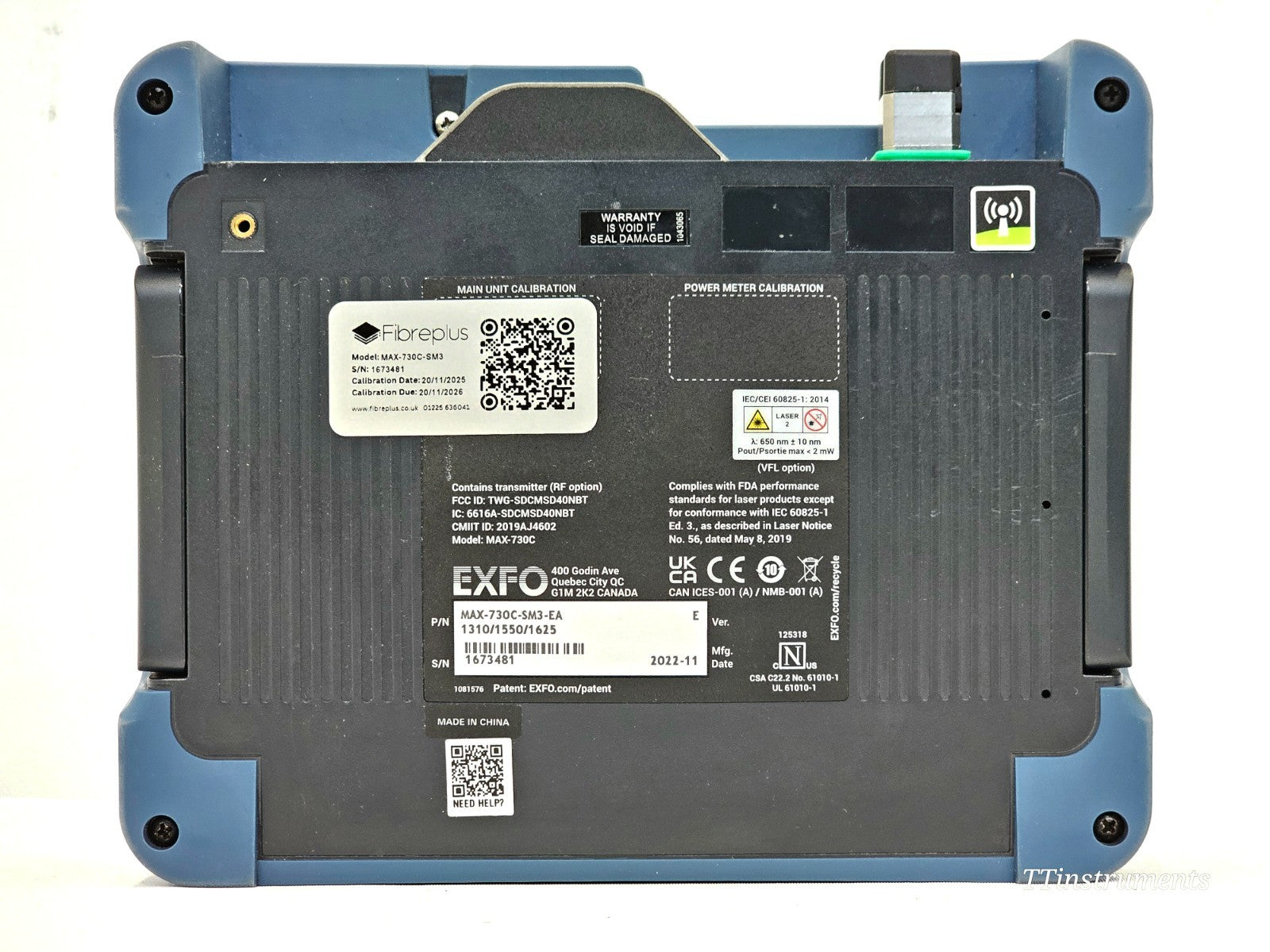 Calibrated EXFO MAX-730C-SM3 iOLM OTDR MaxTester 1310/1550/1625 nm FTTx/PON2