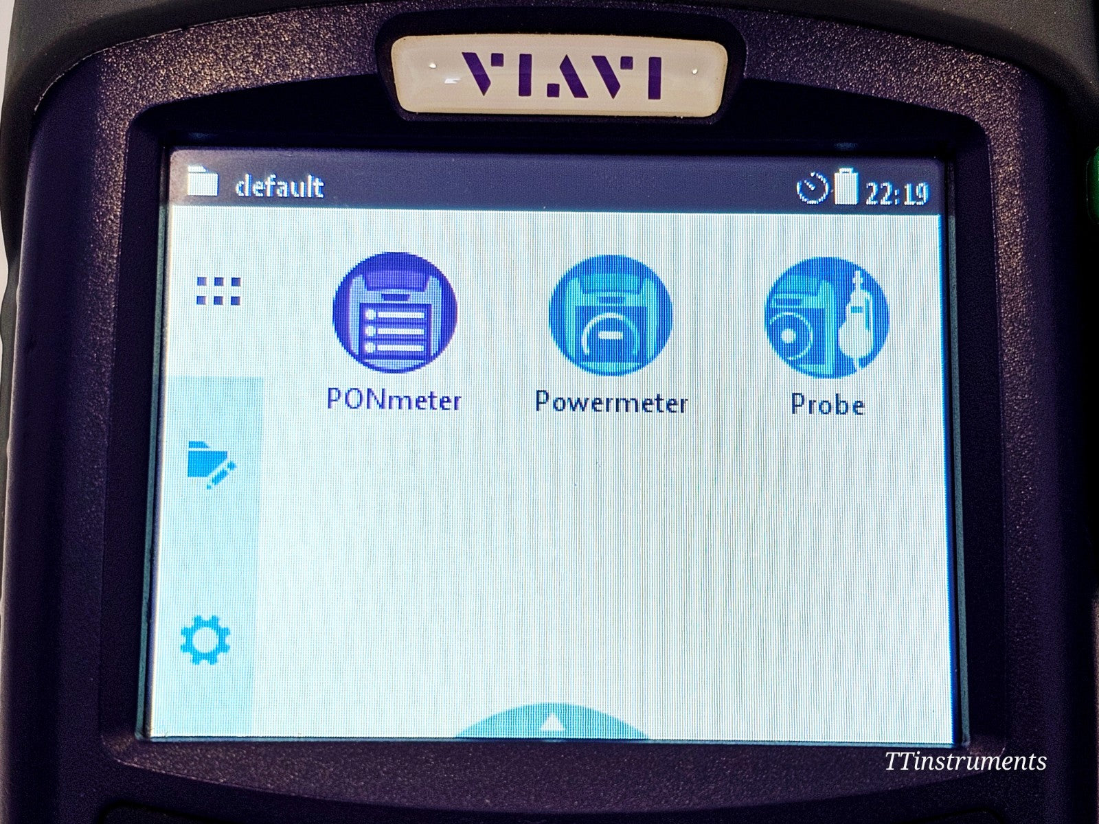 VIAVI OLP-87 fiber optic tester label and serial number detail