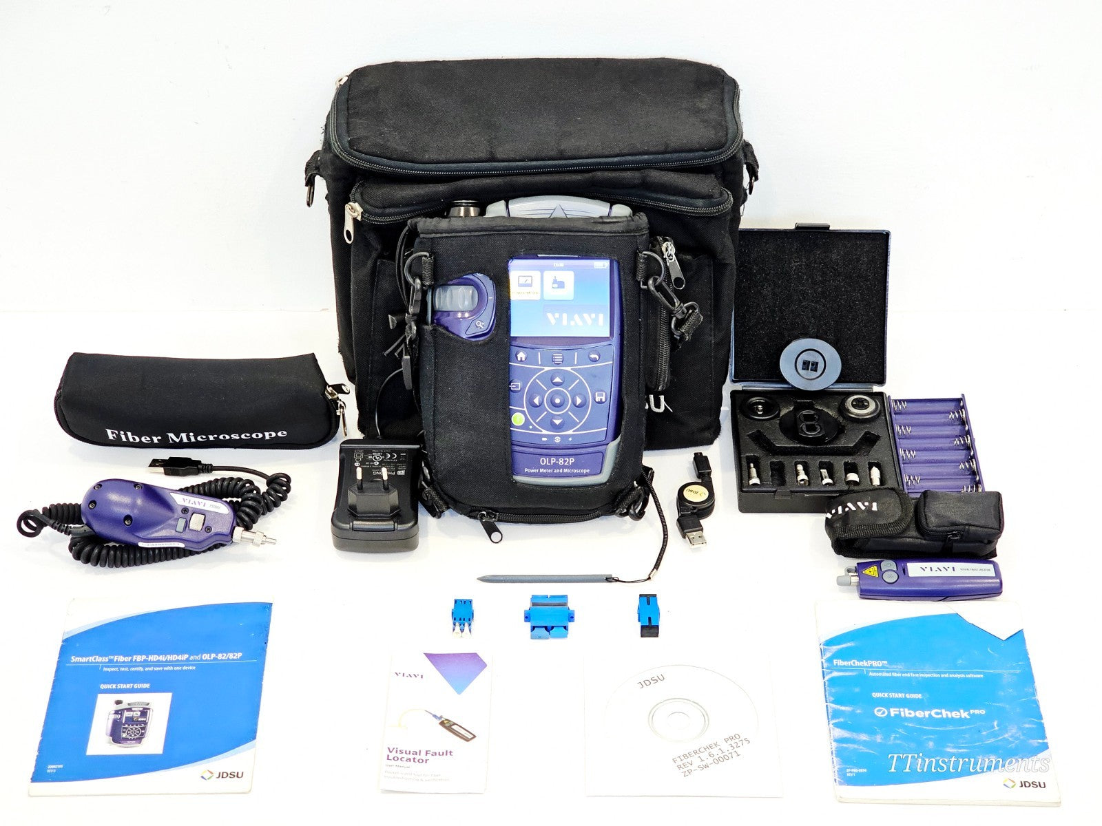 Viavi JDSU Viavi-FIT-ATT-18 OLP-82P Power Met + P5000i Fiber Scope & Tips + VFL0