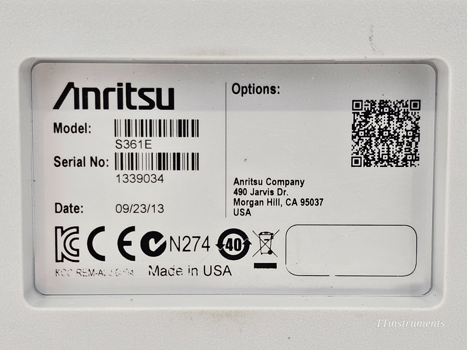 Anritsu S361E SiteMaster with OSLN50-1 Cable & Antenna Analyzer 2 MHz - 6GHz