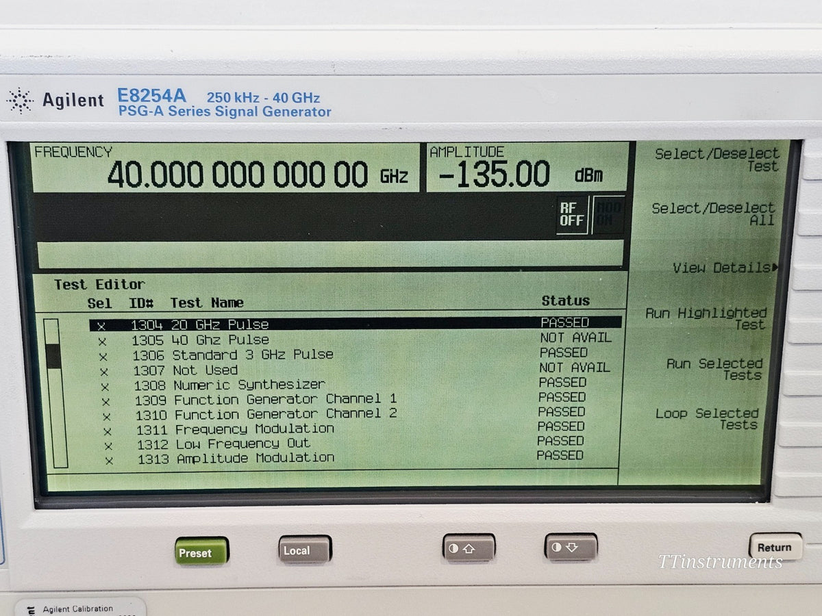 Agilent E8254A PSG-A Series 250 kHz - 40GHz Signal Generator 1E1 1EA UNJ13