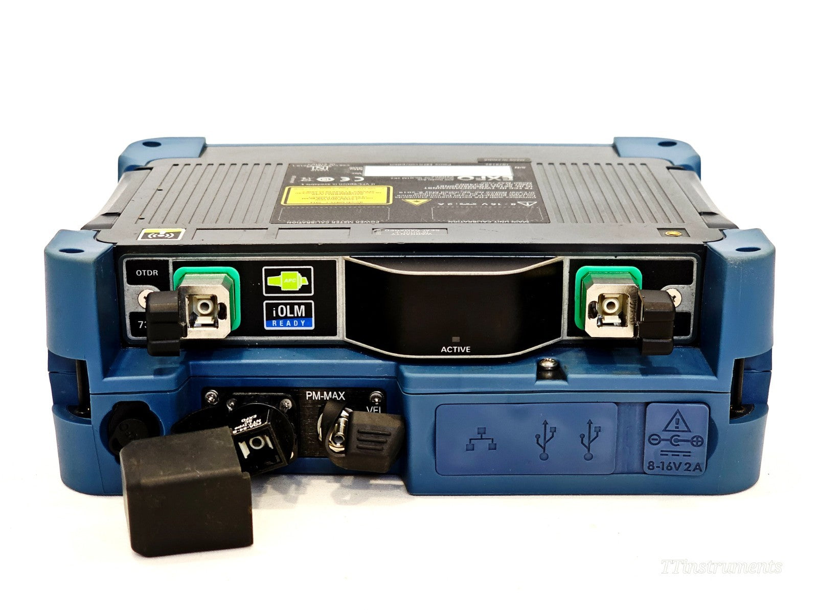 EXFO MAX-730C-SM8-EA OTDR top view showing optical port and interface