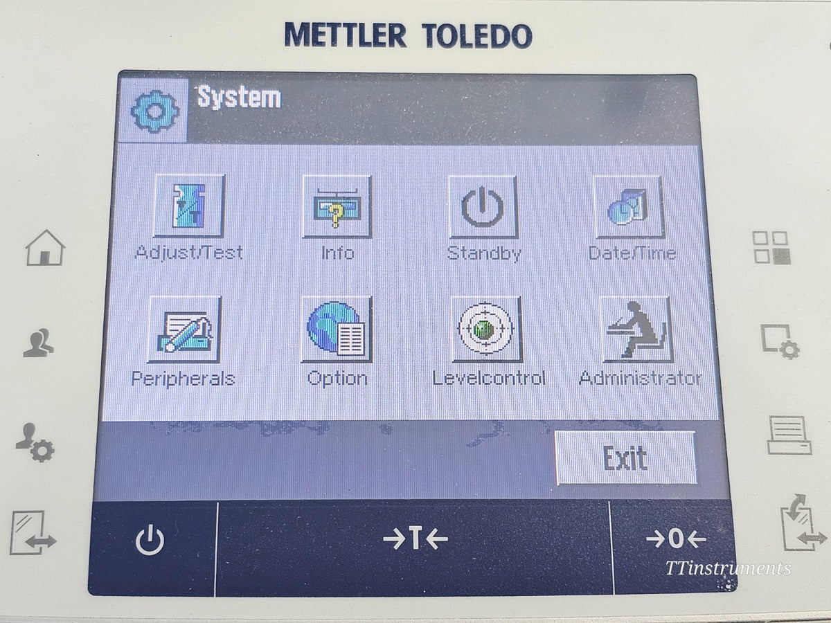 Mettler Toledo laboratory balance serial number and specification sticker