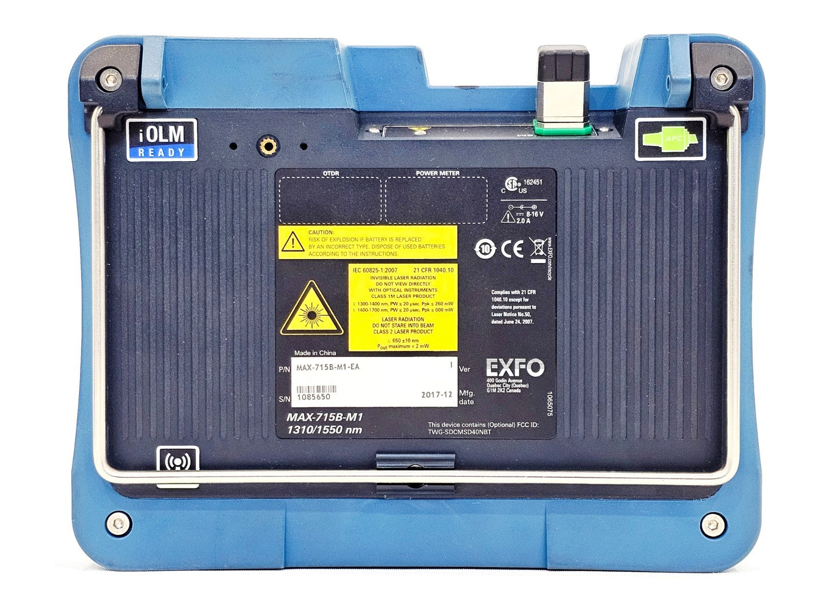 EXFO MAX-715B-M1 iOLM OTDR MaxTester 1310/1550 nm APC SM