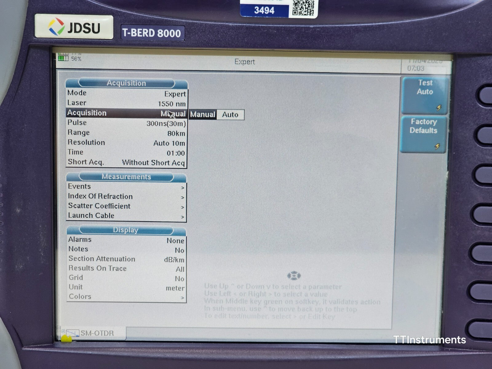 Calibrated Viavi JDSU T-BERD 8000 with CD PMD Analyzer 5083CD OTDR 81PMD