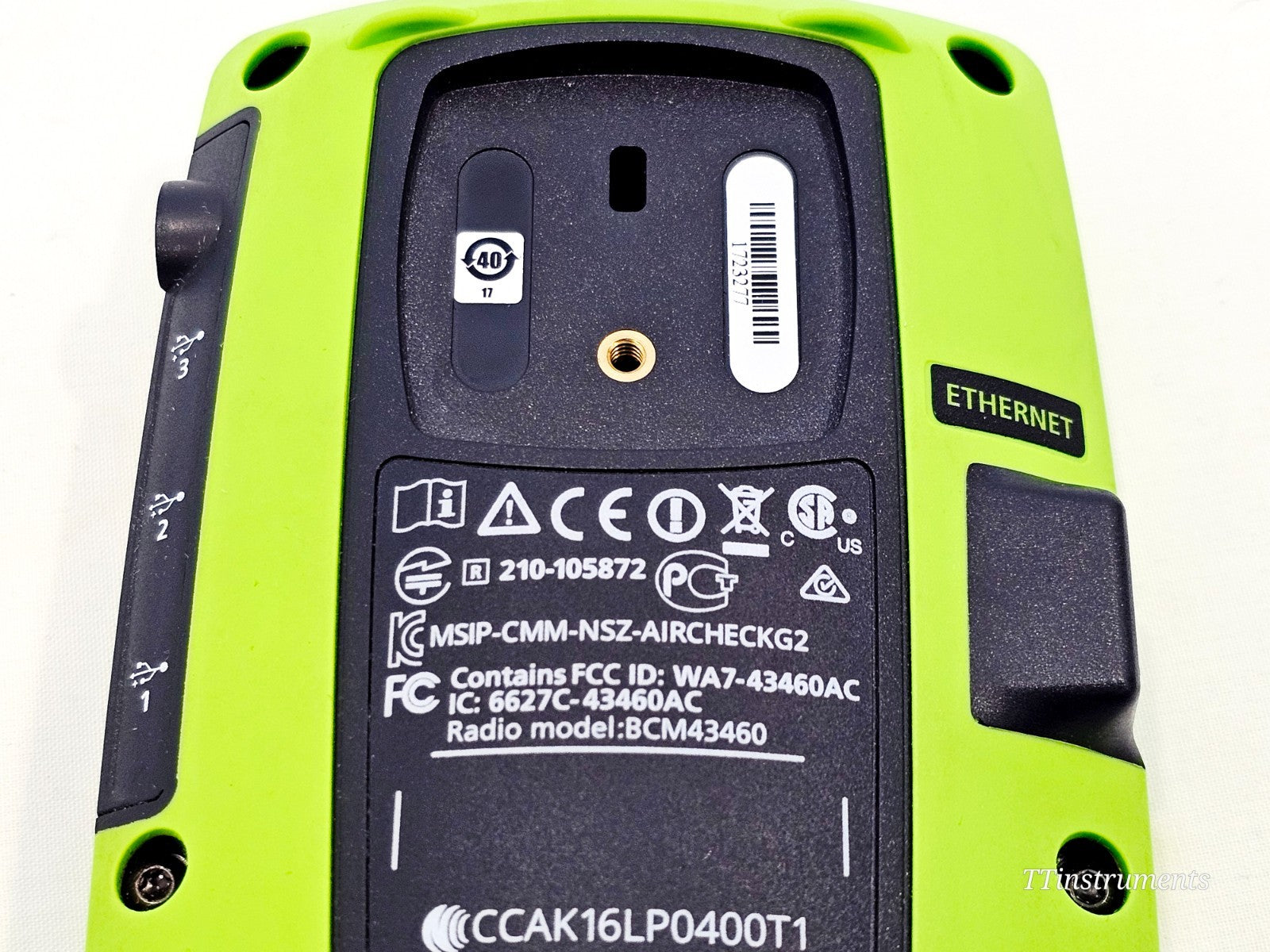 NetScout AirCheck keypad and navigation buttons close-up detail