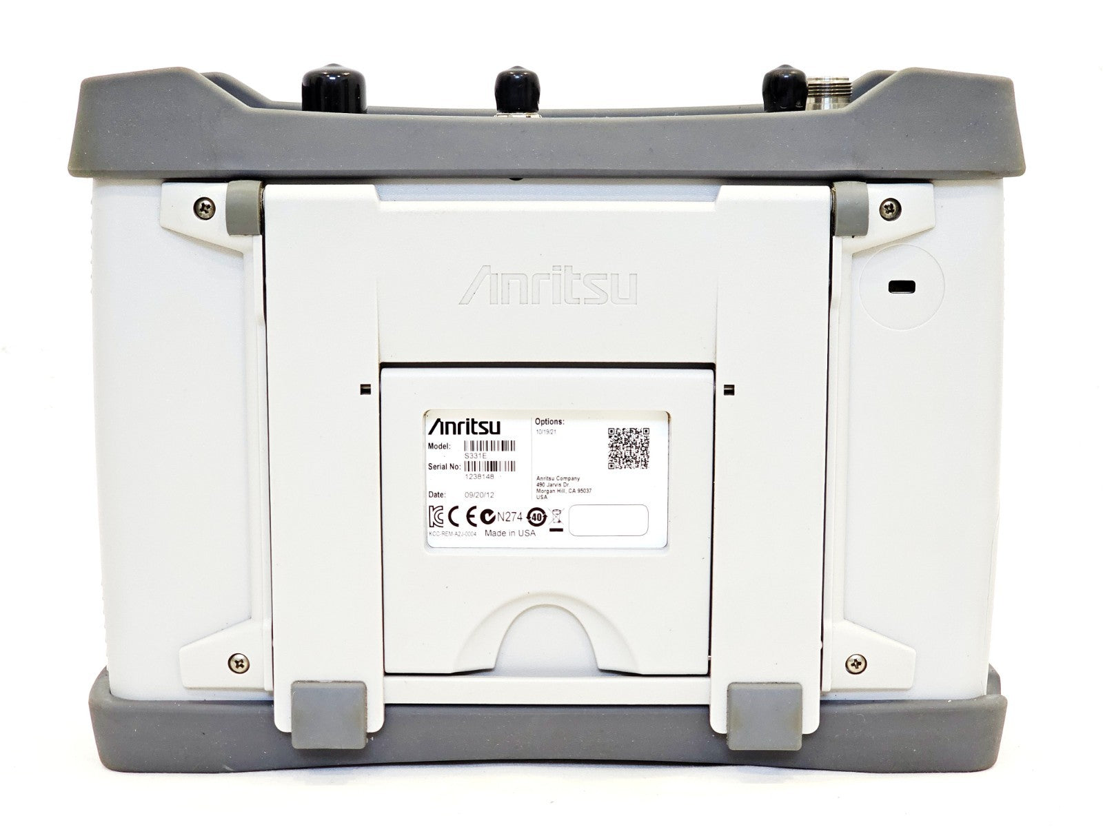 Anritsu S331E handheld analyzer rear panel and battery compartment