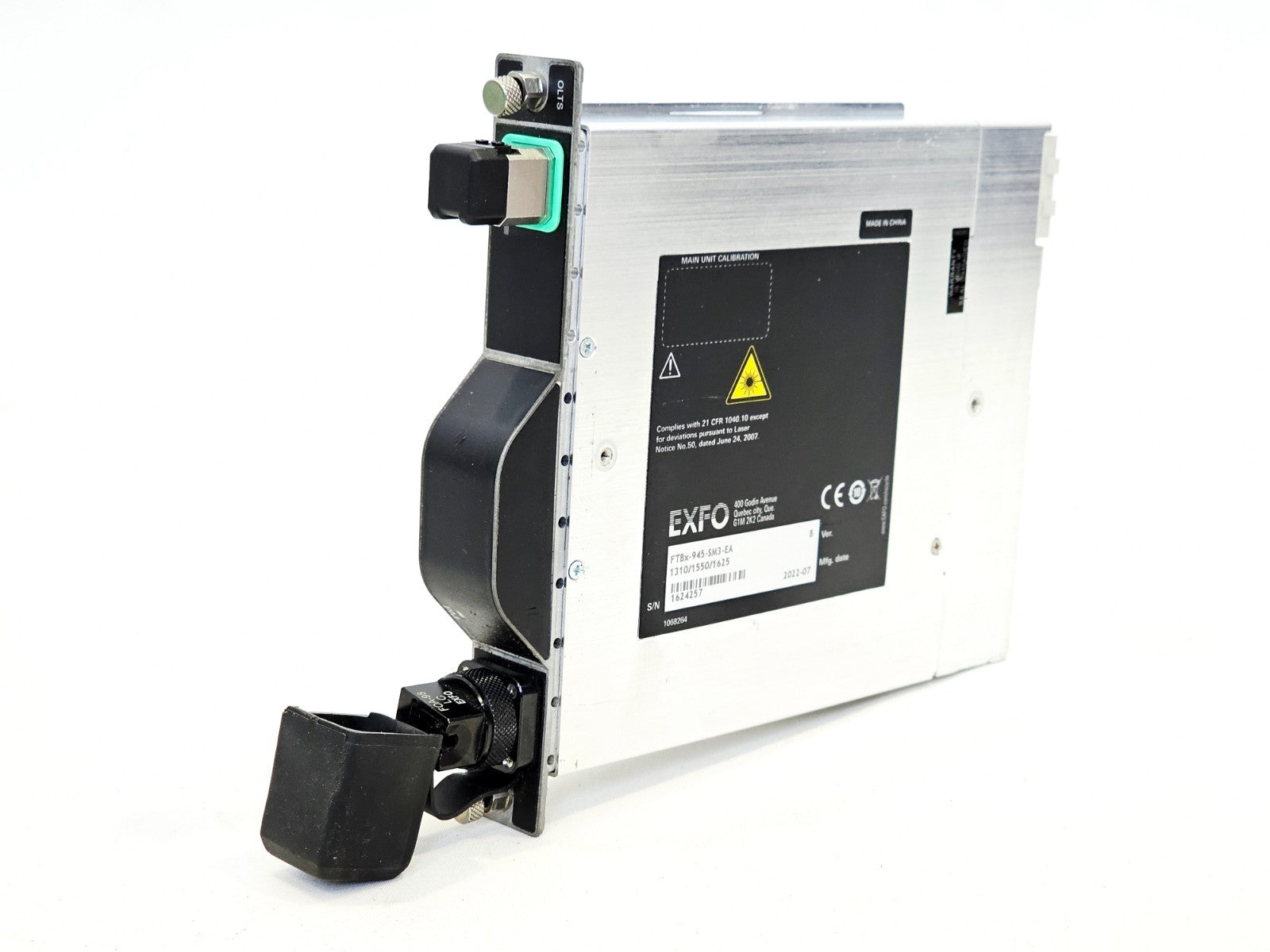 EXFO FTBx-945-SM3-EA used single-mode optical fibre OTDR test module front view
