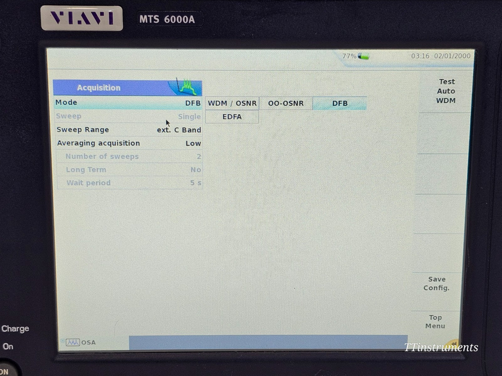 Viavi JDSU 6000V2 + OSA-110M OSA Optical Spectrum Analyzer 1250nm up to 1650nm