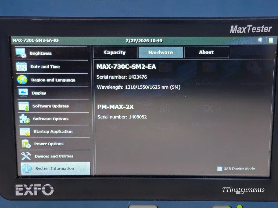 EXFO MAX-730C-SM2 OTDR 1310/1550 & 1625 nm LIVE with PM-MAX-2X APC-SC SM2 730C11
