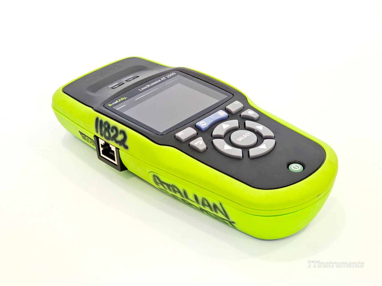 NetAlly LinkRunner rear casing and label showing model information