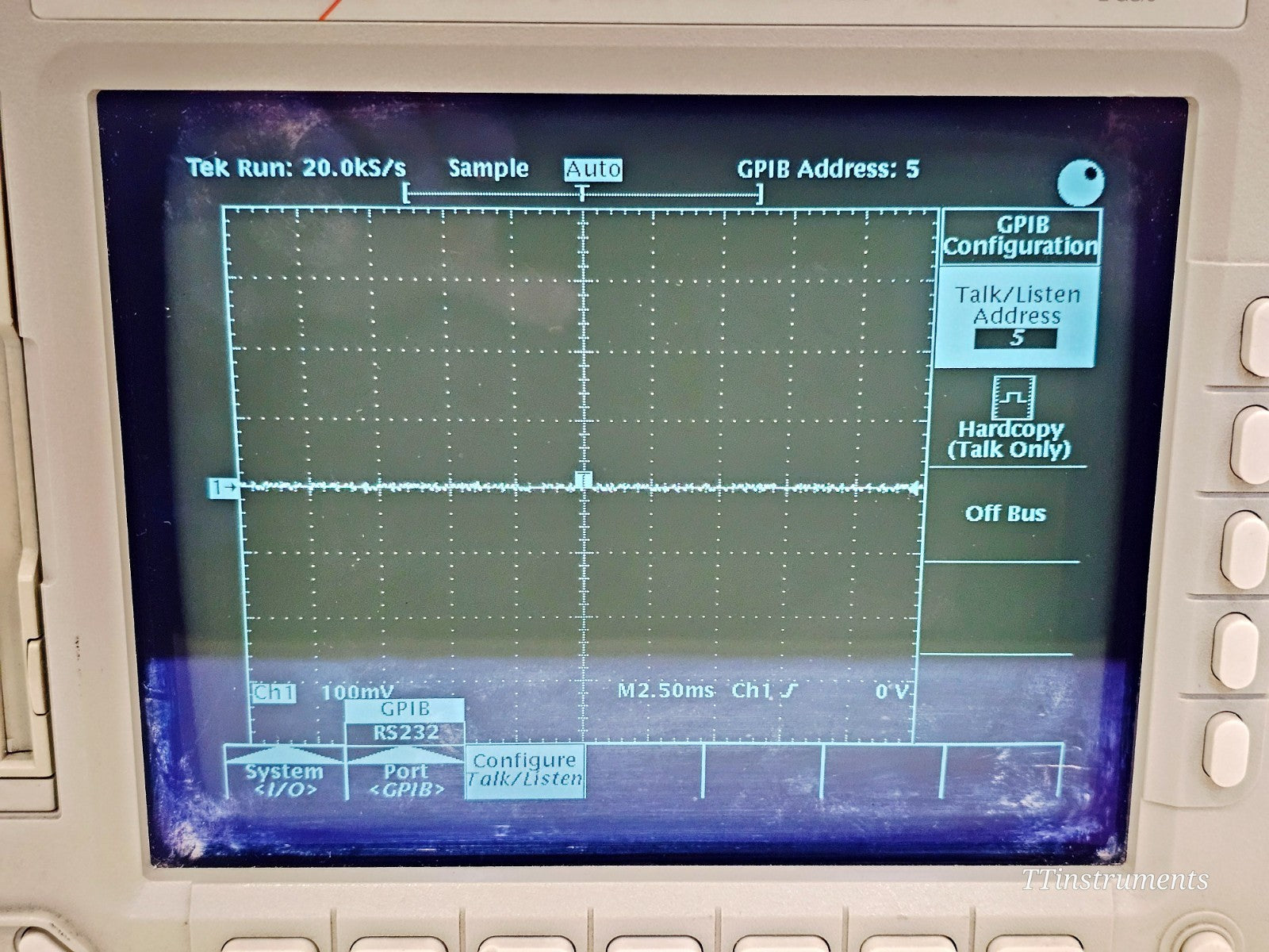 Tektronix TDS oscilloscope cosmetic condition close-up, used refurbished