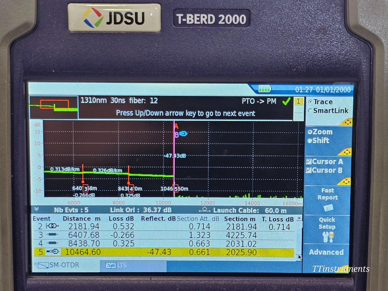 Viavi JDSU T-BERD 2000 + 4146 QUAD OTDR SM MM 850/1300/1310/1550 + P5000i Scope