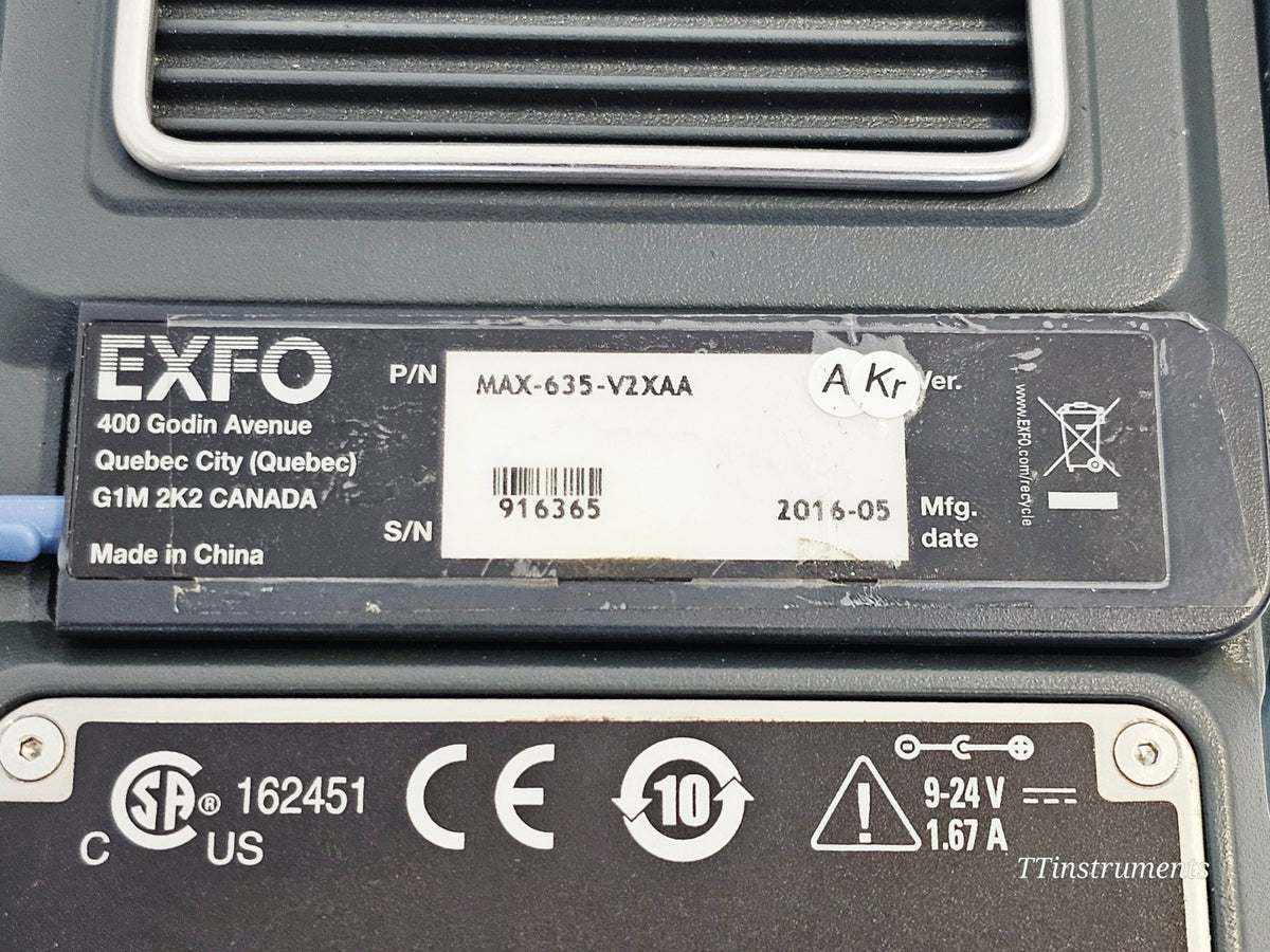 EXFO MAX-635-V2XAA MAX-635 DSL Copper Tester VDSL2 PING FTP Traceroute10