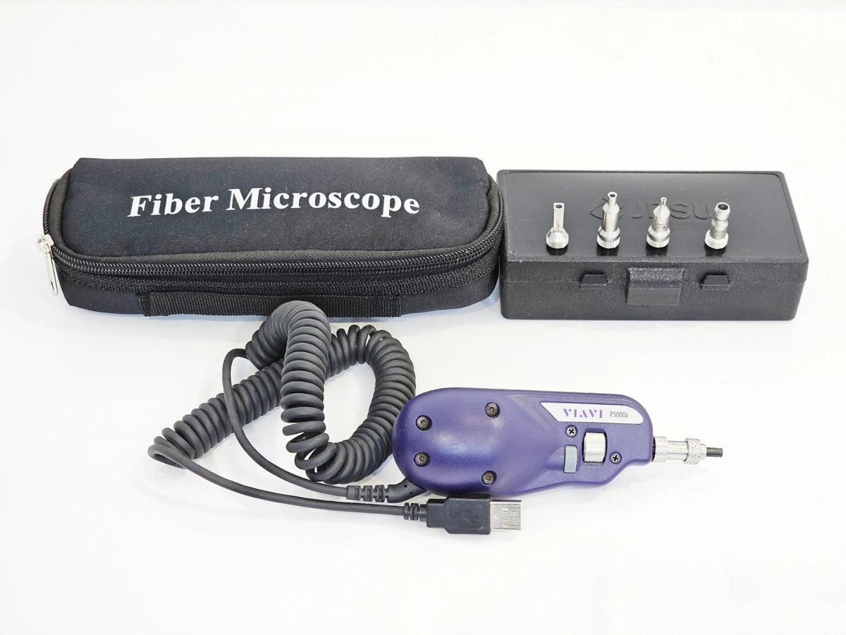 Viavi JDSU P5000i Fiber Inspection Scope + 4x Tips Patchcord & Bulkhead PC SC LC0