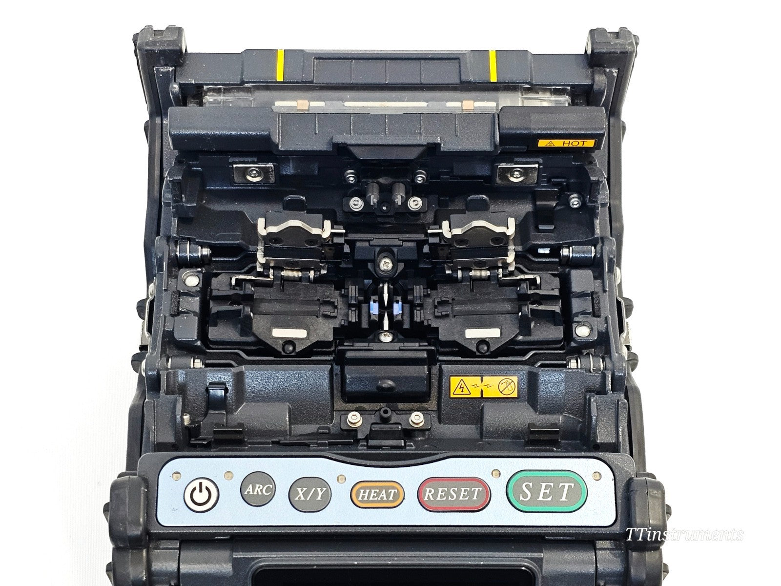 Fujikura FSM-70S+ fusion splicer LCD screen and control panel detail