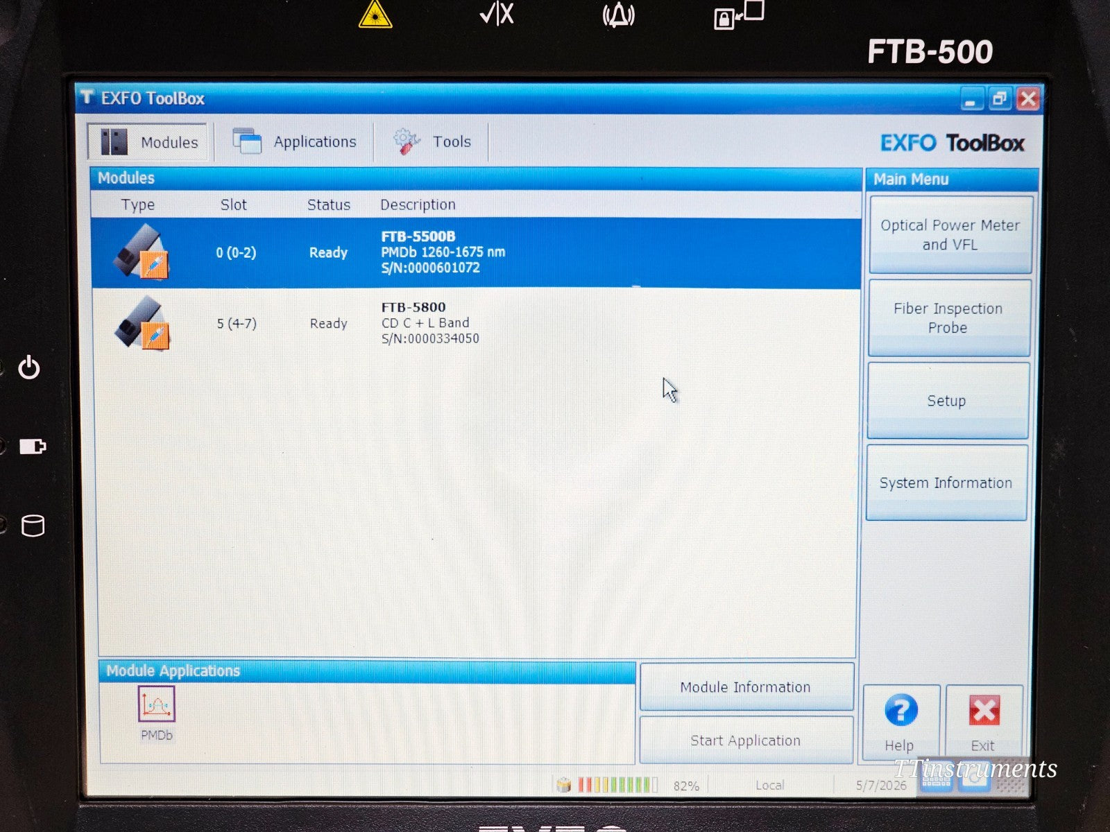 EXFO FTB-500 with FTB-5500B PMD & FTB-5800 CD Analyzer + FLS-5834A Light Source11