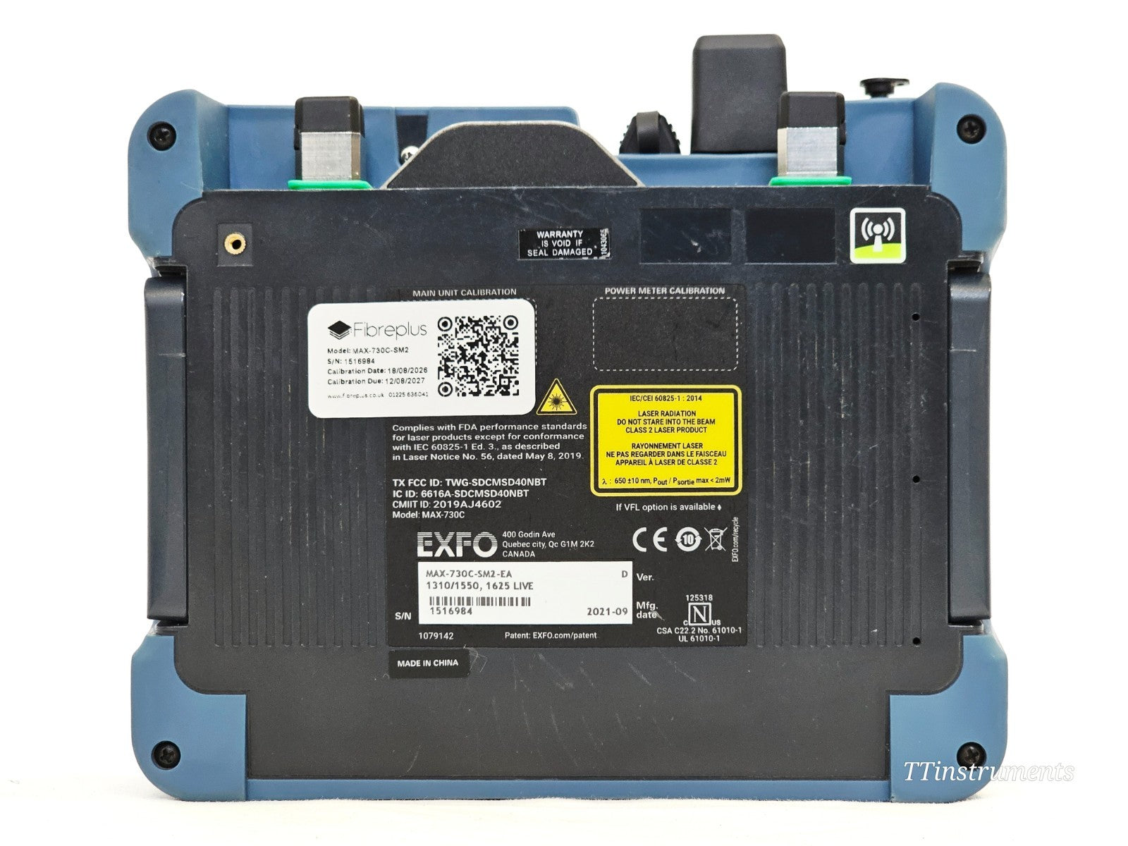 Calibrated EXFO MAX-730C-SM2 iOLM iADV 1310/1550 + 1625 Live  + FIP-430B Scope5