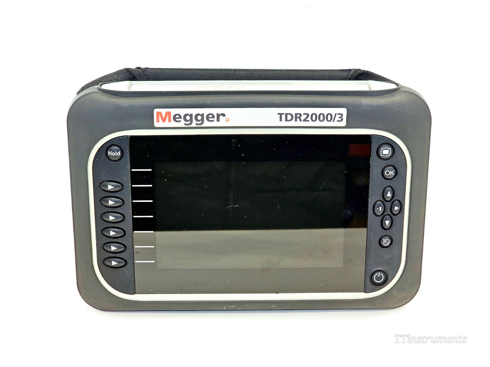 Megger TDR2000/3 front panel display and control buttons close-up