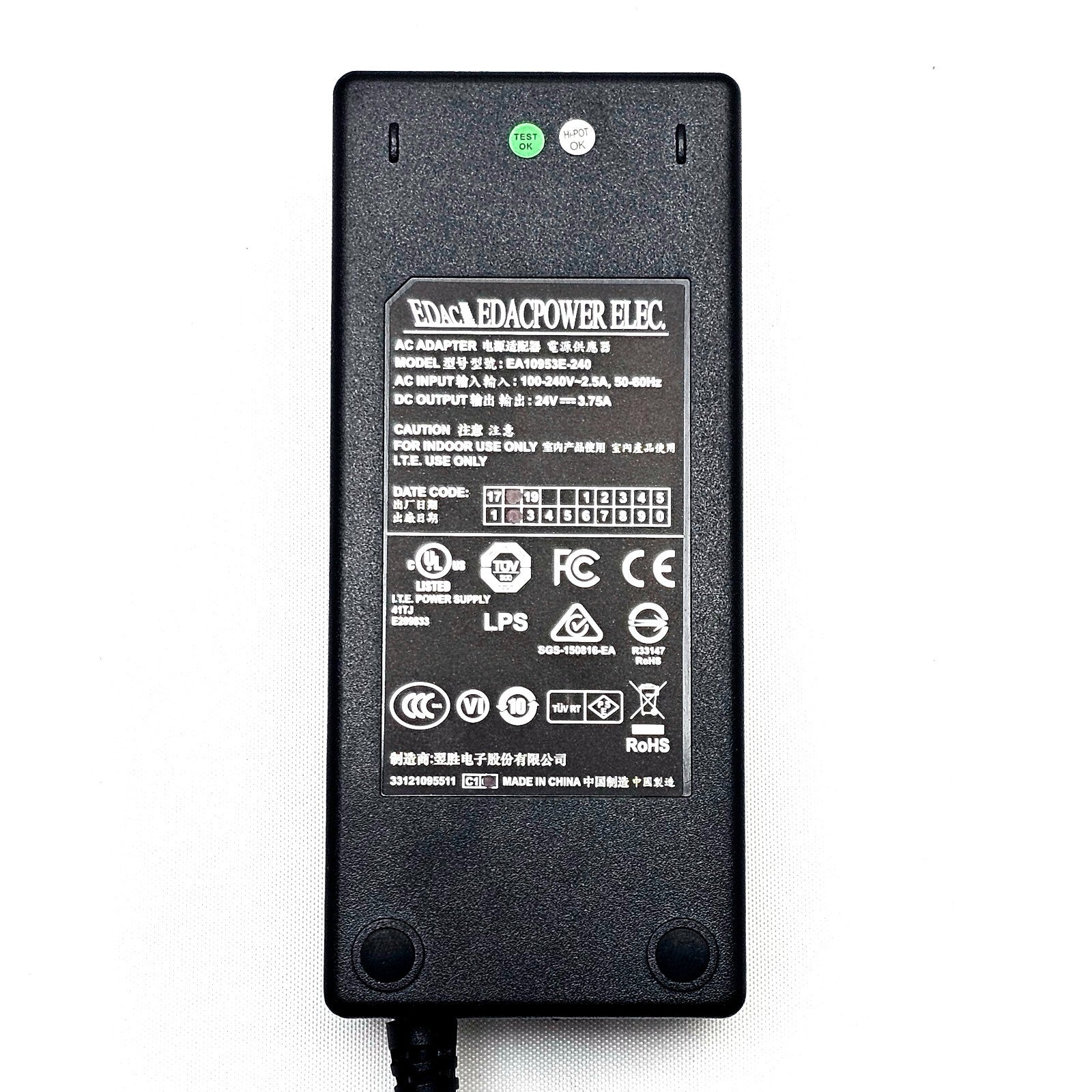 EDAC Power Elec. AC 3-PIN Adapter EA10953E-240 24V 3.75A 4 EXFO FTB-1 Pro v2.