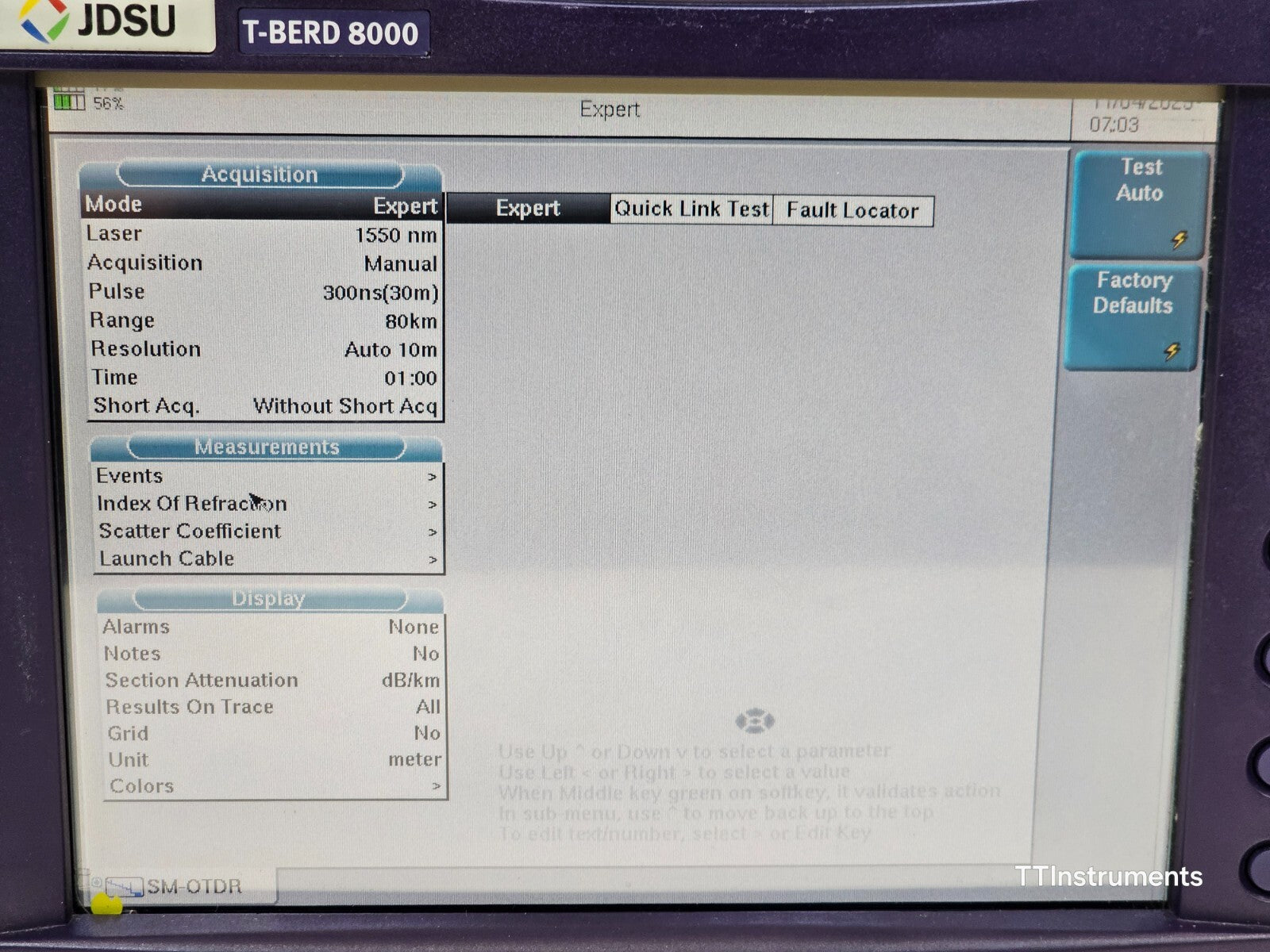 Calibrated Viavi JDSU T-BERD 8000 with CD PMD Analyzer 5083CD OTDR 81PMD
