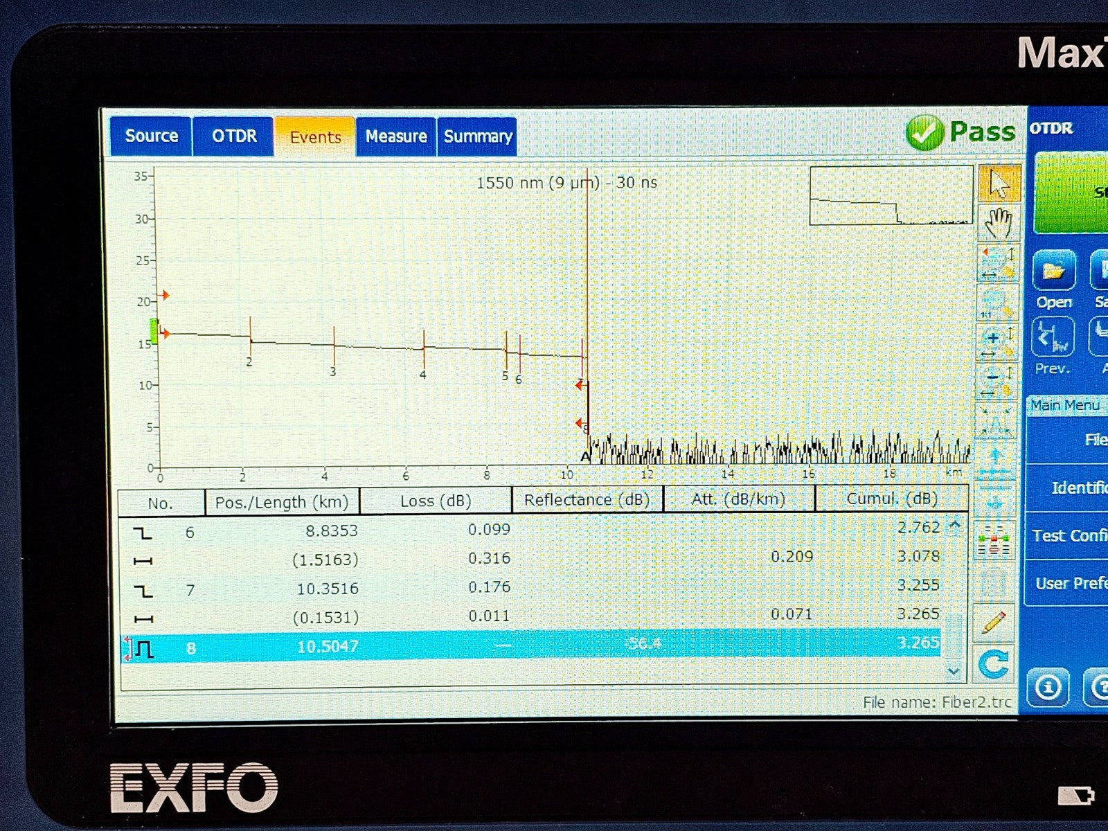 EXFO MAX-715B-M1 iOLM OTDR MaxTester 1310/1550 nm APC SM