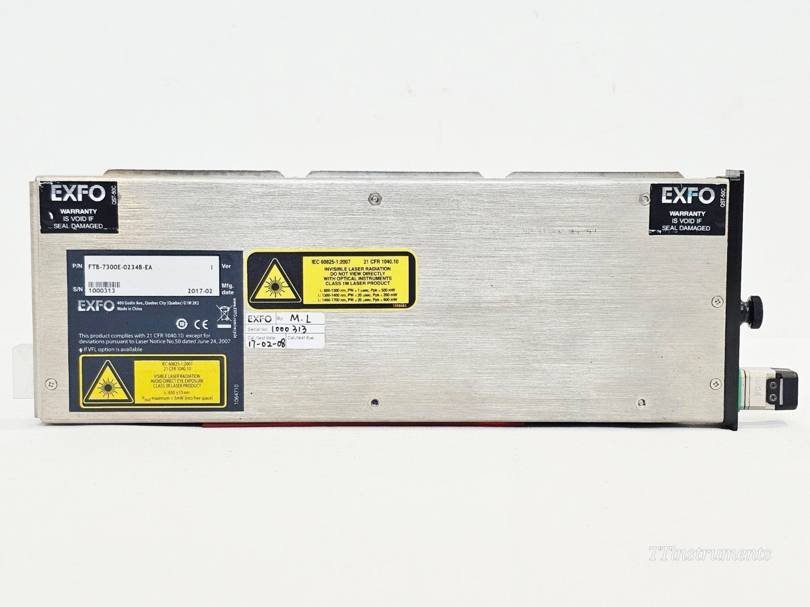EXFO FTB-7300E-0234B rear panel detail used OTDR module